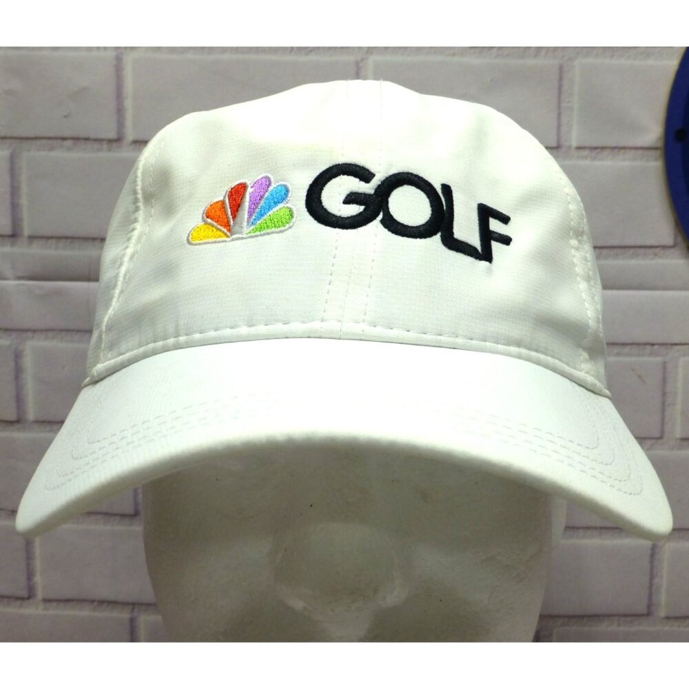 NBC Golf White Adjustable Baseball Cap With Rainbow Logo Embroidery